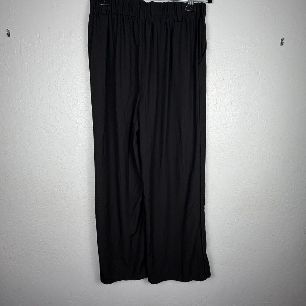 Halara Flex High Waisted Pocket Wide Leg Waffle Work Pants Black L NWT - Picture 2 of 8